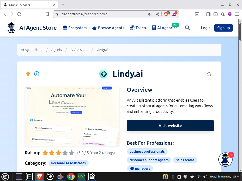 Lindy, criador com inteligencia artificial.